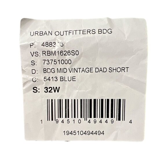 BDG Urban Outfitters Mens Button Fly Denim Raw Hem Dad Jean Shorts Sz 32 New - Picture 10 of 11